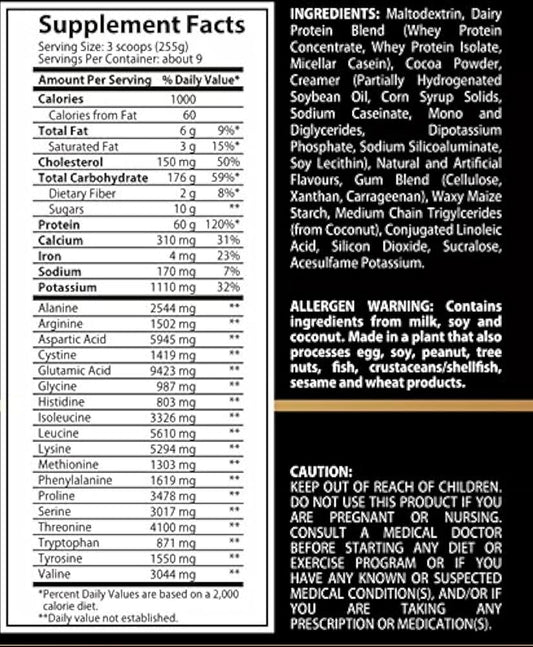 Challenger Nutrition Mass Superior Chocolate
